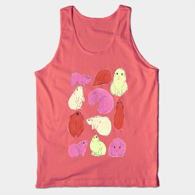 Guinea Pig, Cute Pink and Orange Pattern Tank Top by sheehanstudios